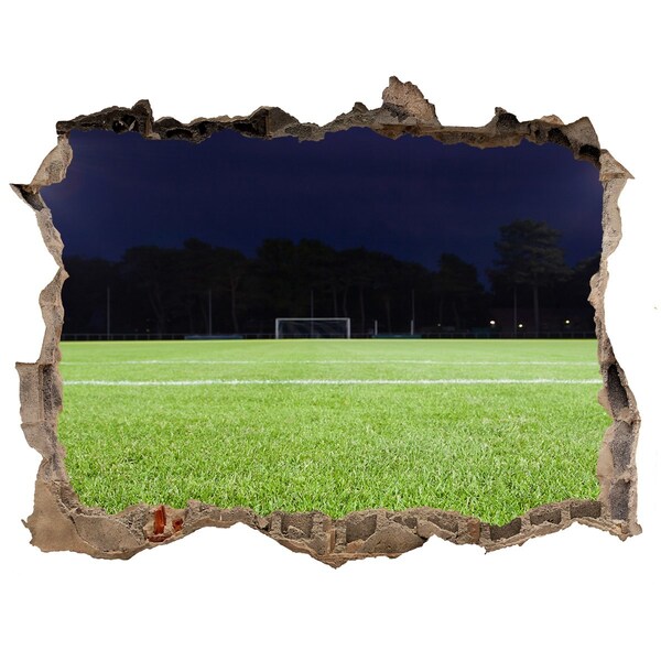 Hole in the wall sticker Football pitch at night