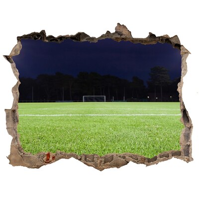 Hole in the wall sticker Football pitch at night