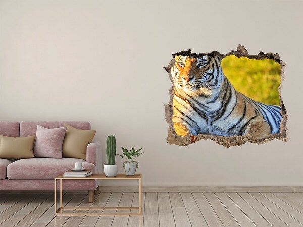 Hole in the wall sticker Tiger in its natural habitat