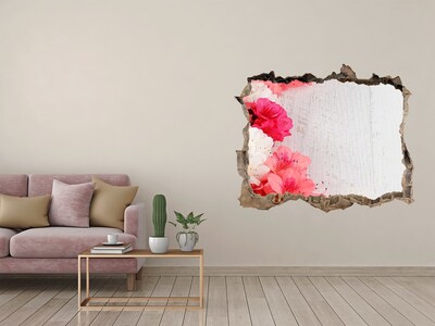 3D wall hole wallpaper A floral oasis behind the wall