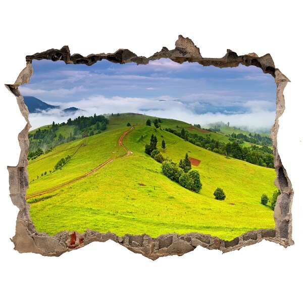 Hole in the wall decal Green Hills in the Clouds