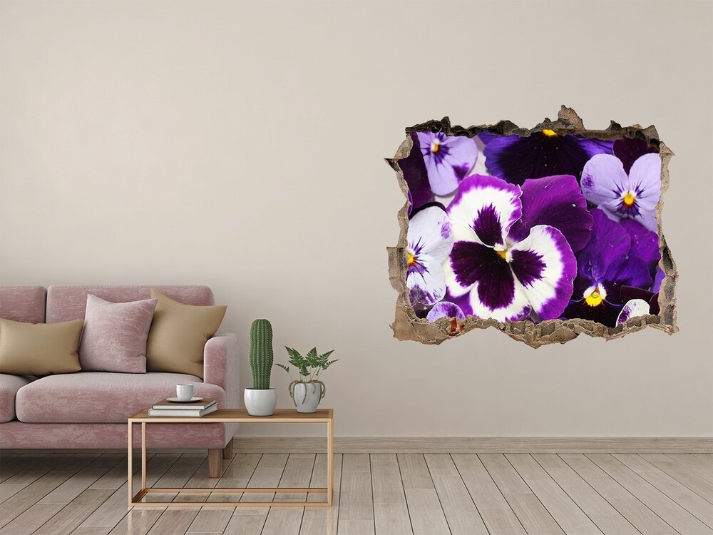 Hole in the wall sticker Pansies