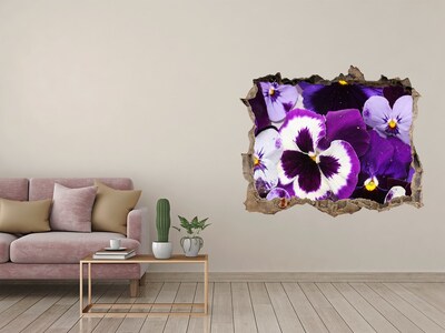 Hole in the wall sticker Pansies