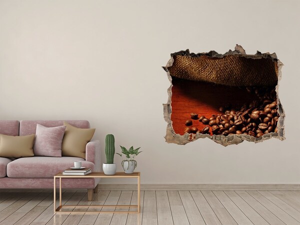 Hole in the wall decal Coffee beans