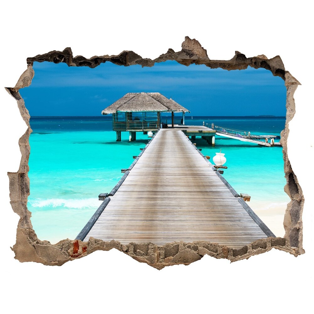 Hole in the wall sticker Wooden pier