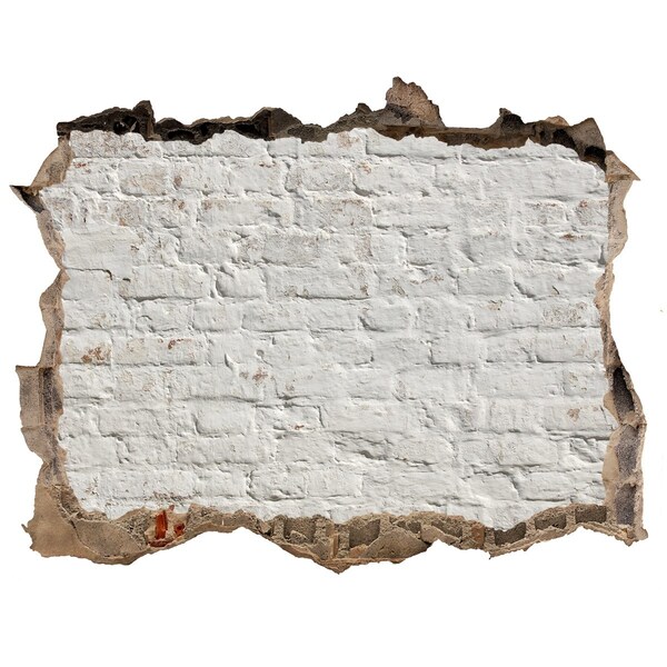 3D wall hole wallpaper Damaged brick wall