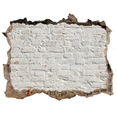 3D wall hole wallpaper Damaged brick wall