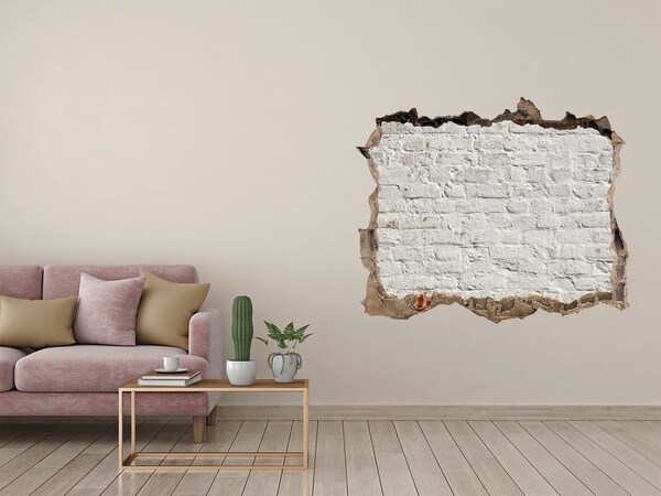 3D wall hole wallpaper Damaged brick wall