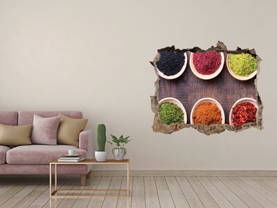 Hole wall sticker Colorful spices