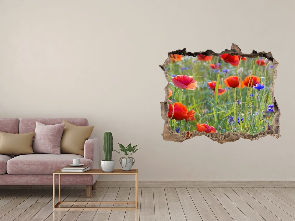 Hole wall sticker Field flowers