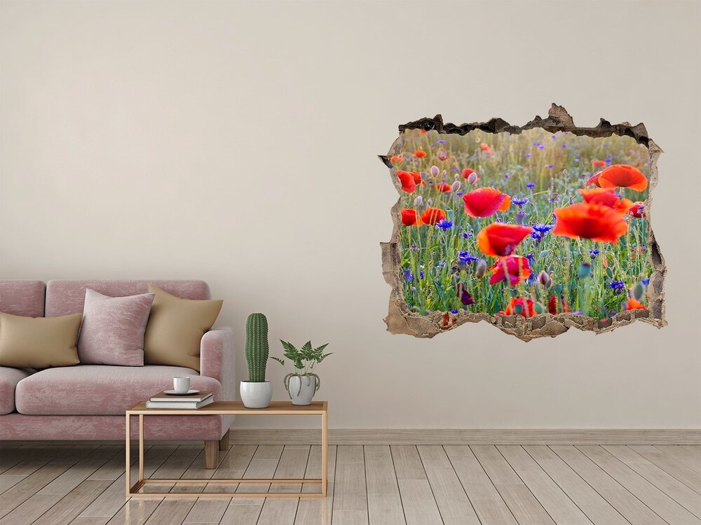 Hole in the wall decal Field flowers