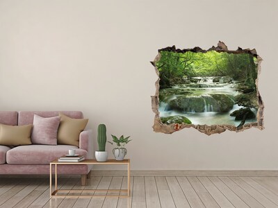 Hole wall sticker Waterfall in the forest