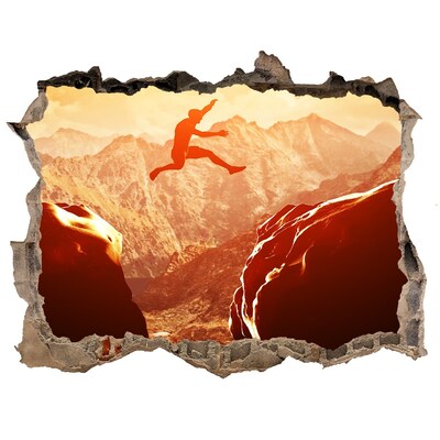 Hole wall sticker Jump into the abyss