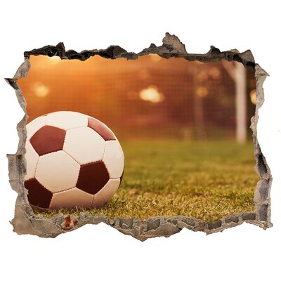 3D wall hole Football on the pitch