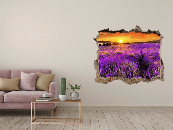 Hole wall sticker Lavender field