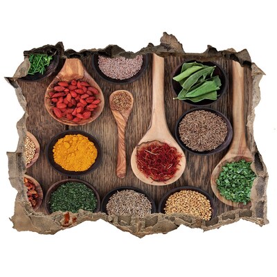 Hole wall sticker Spices from around the world