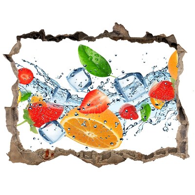 Hole wall sticker Fruit cocktail in a water explosion