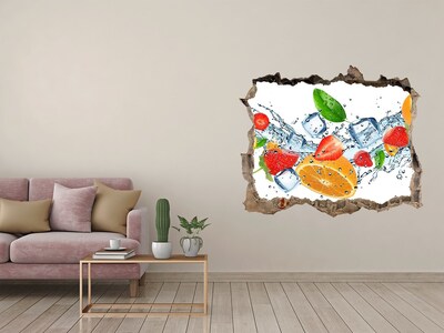 Hole wall sticker Fruit cocktail in a water explosion
