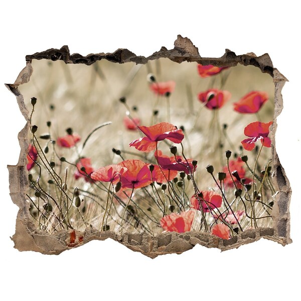 Hole wall sticker A floral paradise among concrete