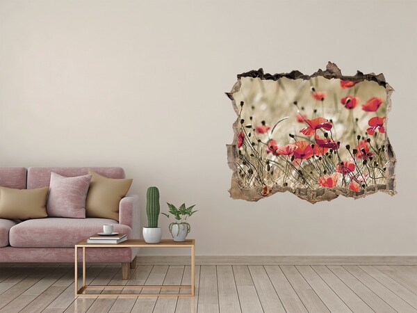 Hole wall sticker A floral paradise among concrete