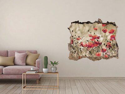 Hole wall sticker A floral paradise among concrete