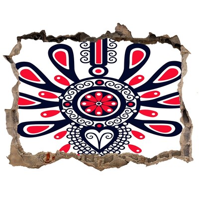 Hole in the wall sticker Colorful ethnic pattern in a hole in the wall