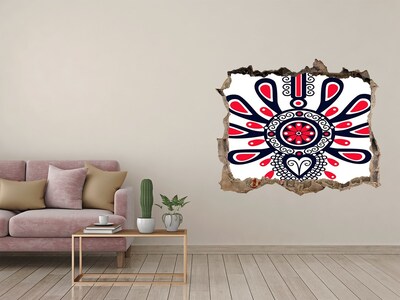 Hole in the wall sticker Colorful ethnic pattern in a hole in the wall