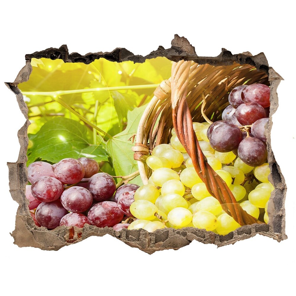 Hole wall sticker Grapes in the basket