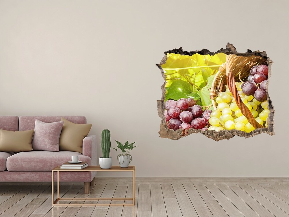 Hole wall sticker Grapes in the basket