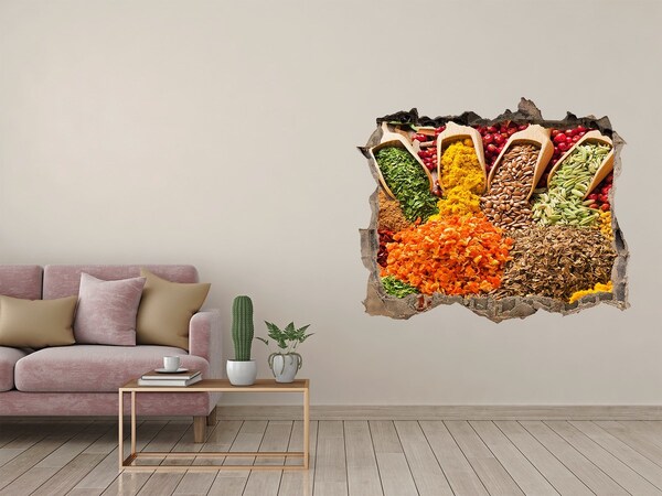 Hole wall sticker Colorful spices