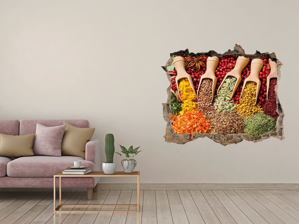 Hole in the wall decal Colorful spices