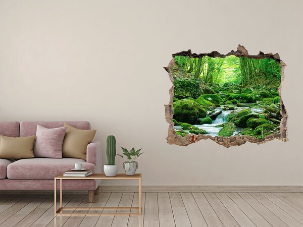 Hole in the wall decal Stream in the forest