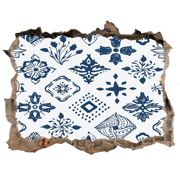 Hole in the wall decal Floral patterns on the wall