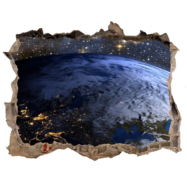 Hole in the wall sticker Cosmic view of Earth