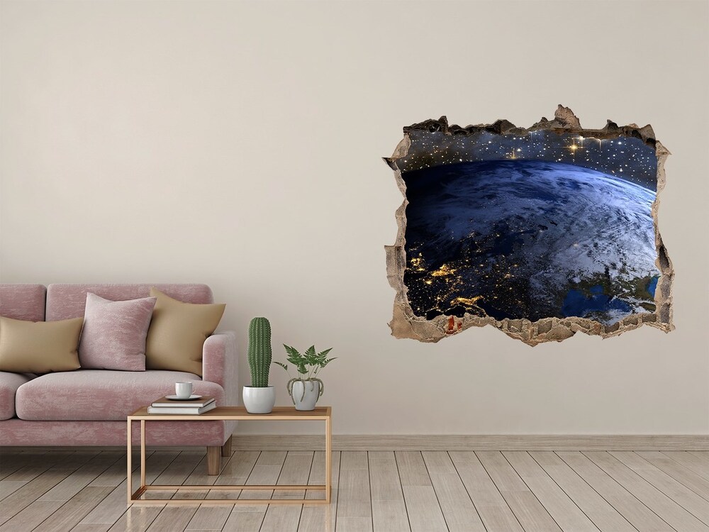 Hole in the wall sticker Planet Earth