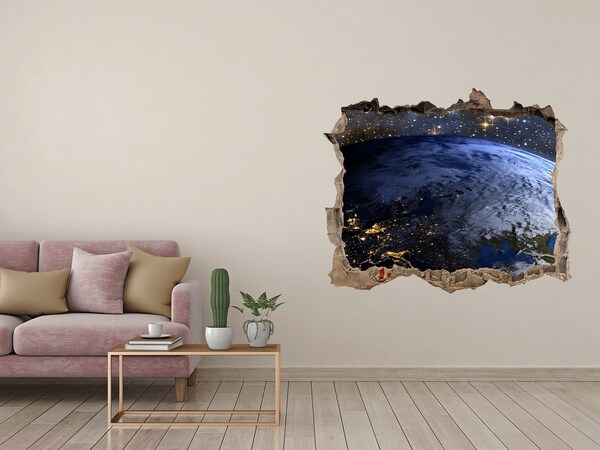 Hole in the wall sticker Cosmic view of Earth