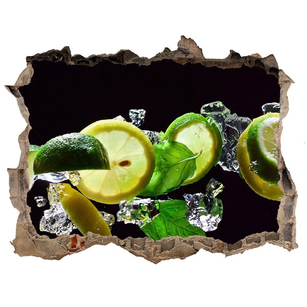 3D wall hole wallpaper Mojito