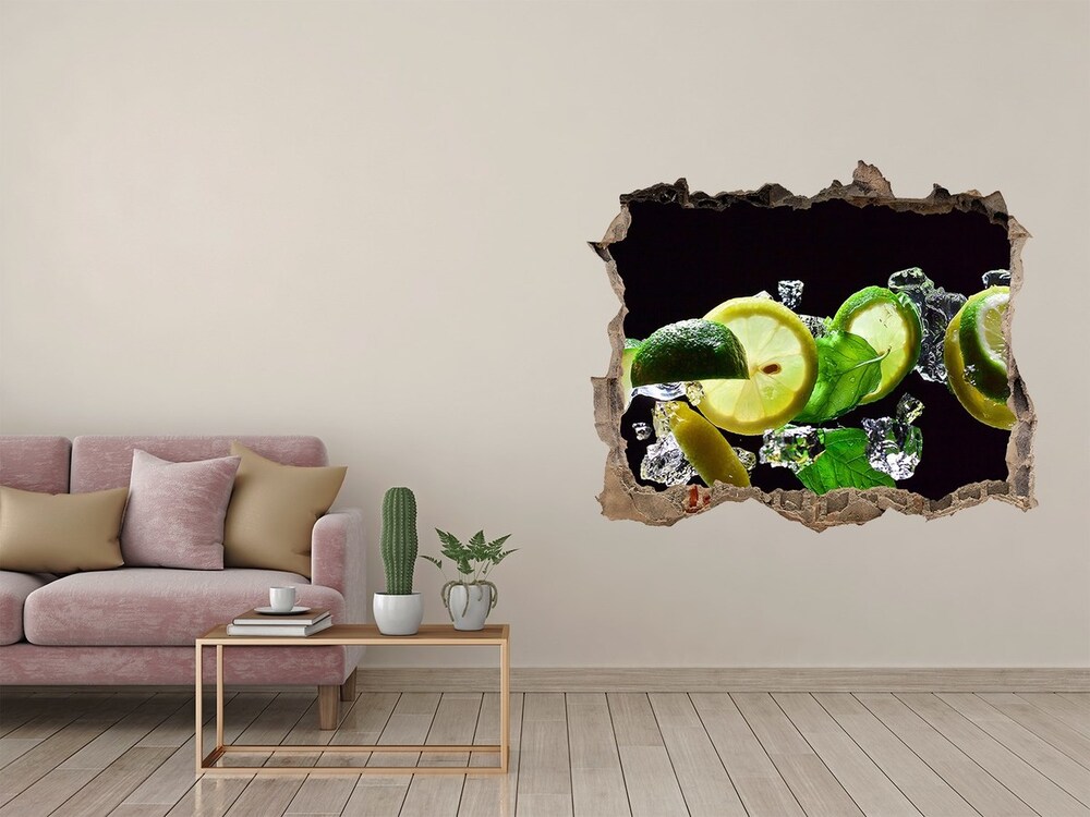 3D wall hole wallpaper Mojito