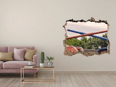 Hole in the wall sticker Tank battle in the ruins