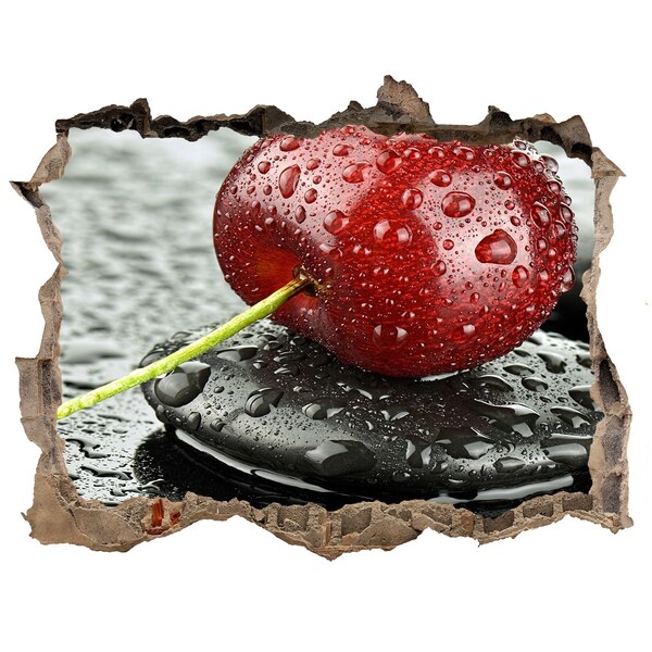 Hole in the wall decal Juicy cherry on the stones