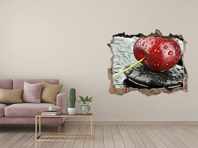 Hole in the wall decal Juicy cherry on the stones