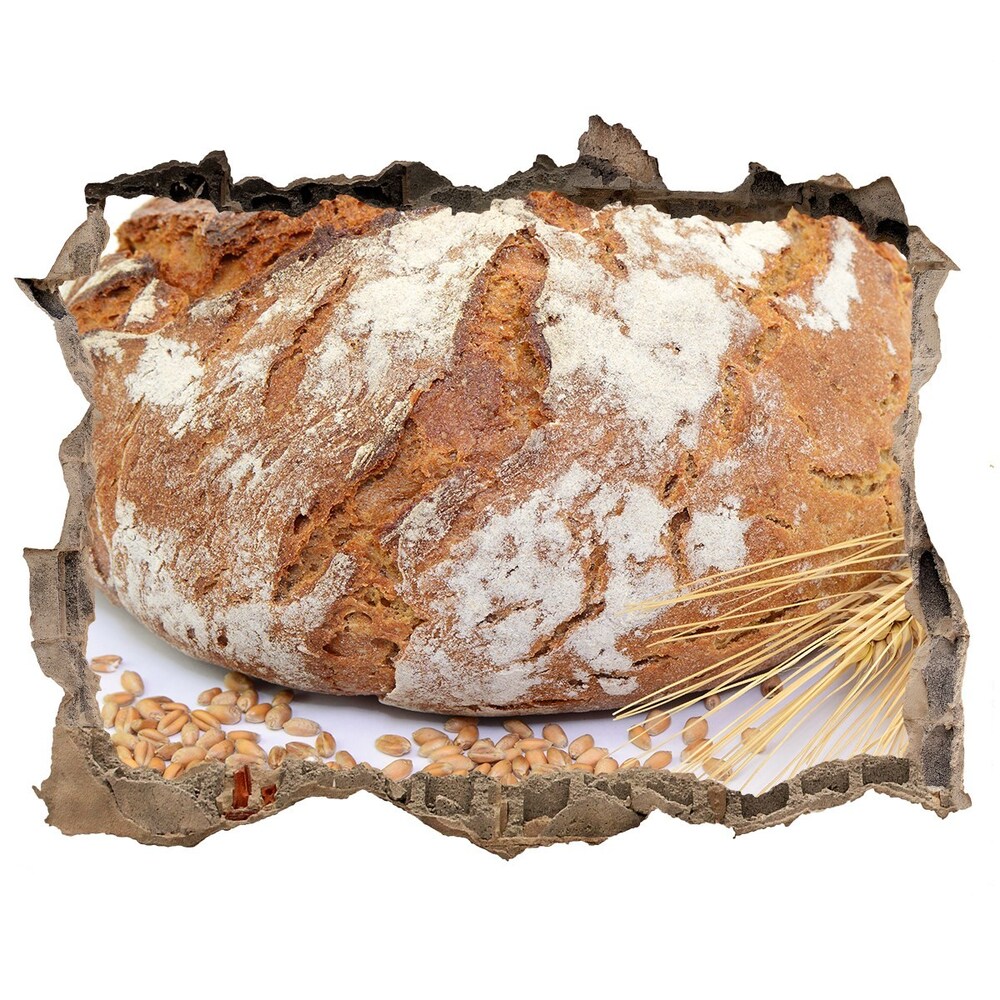 3D wall hole wallpaper Bread and wheat