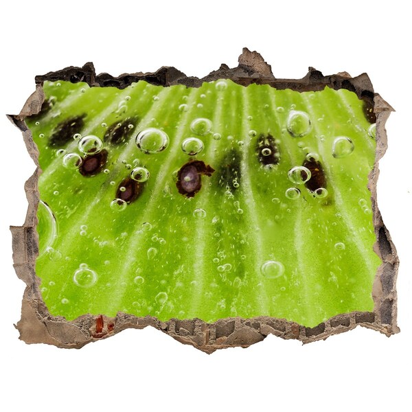 Hole wall sticker Green fruit with water drops