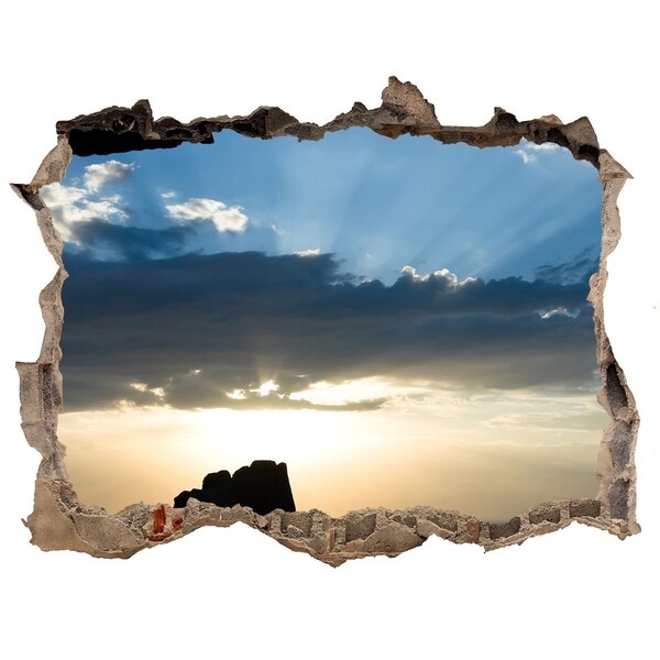 Hole in the wall decal Sunset over the sea