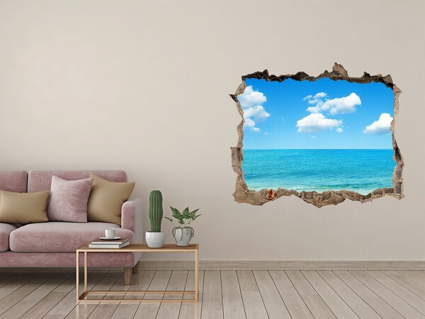 Hole in the wall decal View of a tropical beach