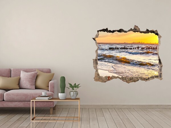 Hole wall sticker Sunset beach