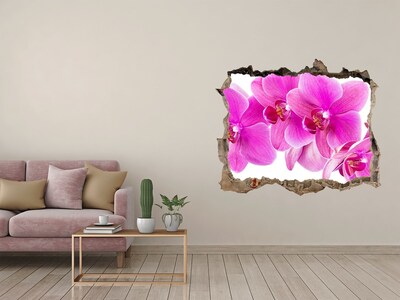Hole wall sticker Orchid flowers in a concrete hole