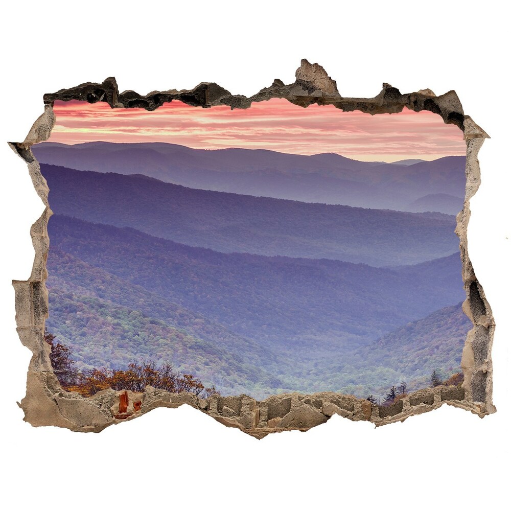 Hole wall sticker Sunset of the mountain