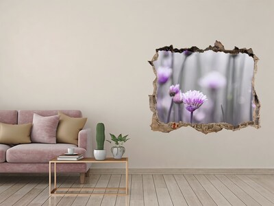 Hole in the wall decal Chives flowers