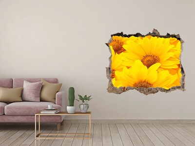 Hole in the wall decal Sunflowers